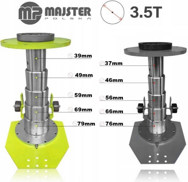 Пневмодомкрат 3,5т 130-430мм Majster Polska (Польща) 2595707804 фото