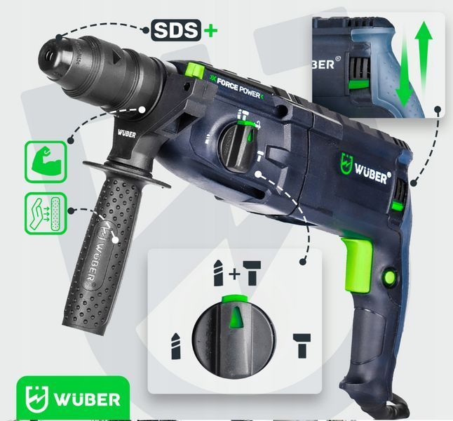 Дриль ударний 2500 Вт Wuber (Польща) 2692726085 фото