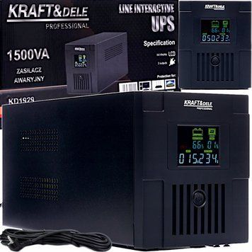 ИБП Kraft&Dele 1500ВА 900Вт (Польша) 1996807481 фото