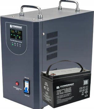 ИБП Powermat 3000ВА 2400Вт чистая синусоида + аккумулятор Powermat 12В 100Ач (Польша) 1999820948 фото
