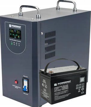 ИБП Powermat 2000ВА 1600Вт чистая синусоида + аккумулятор Powermat 12В 100Ач (Польша) 1999877559 фото