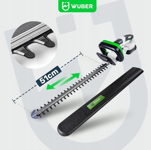 Кущоріз акумуляторний 51см + акумулятор 20В 2А&middot;год Wuber (Польща) 2689528096 фото