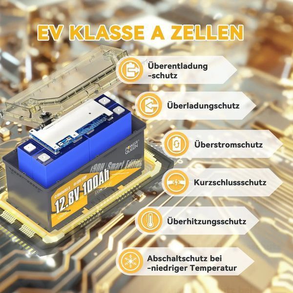 Аккумулятор LifePo4 100Ач 12,8V Smart Bluetooth BMS PowerQueen (Германия) 2283966275 фото